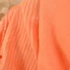Tissu Double gaze réversible à rayures Pêche et tangerine - OEKO TEX