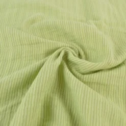 Tissu Double gaze réversible à rayures Vert clair et Amande - OEKO TEX