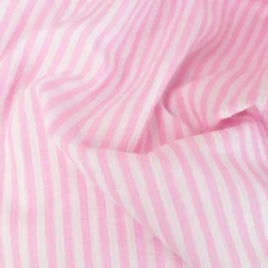 Tissu Double gaze réversible à rayures Bubblegum et blanc - OEKO TEX