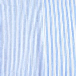 Tissu Double gaze réversible à rayures Azur et blanc - OEKO TEX