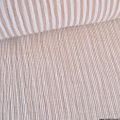 Tissu Double gaze réversible à rayures Caramel - OEKO TEX