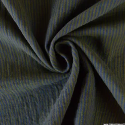 Tissu Double gaze réversible à rayures Bronze et Cobalt - OEKO TEX