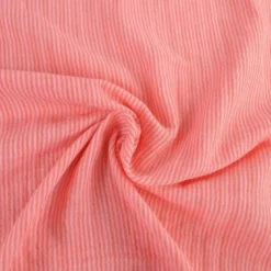 Tissu Double gaze réversible à rayures Rose et cerise - OEKO TEX