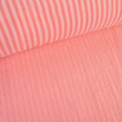 Tissu Double gaze réversible à rayures Rose et cerise - OEKO TEX