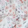 Tissu double gaze Séraphin motif fleurs fond blanc - OEKO TEX