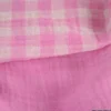 Tissu Double gaze Vichy réversible Bonbon et blanc cassé - OEKO TEX