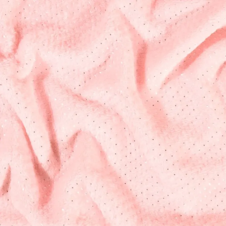 Tissu doudou à pois argent coloris Rose - Oeko tex