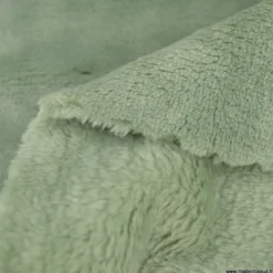 Tissu doudou ultra doux, lourd coloris vert Lichen - oeko tex
