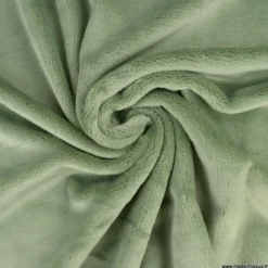 Tissu doudou ultra doux, lourd coloris vert Lichen - oeko tex