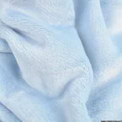 Tissu doudou ultra doux, lourd bleu ciel - oeko tex