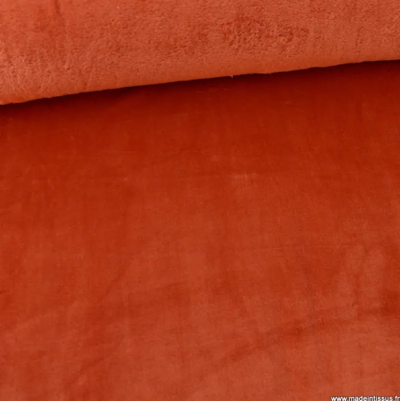 Tissu doudou ultra doux, lourd Terracotta - oeko tex