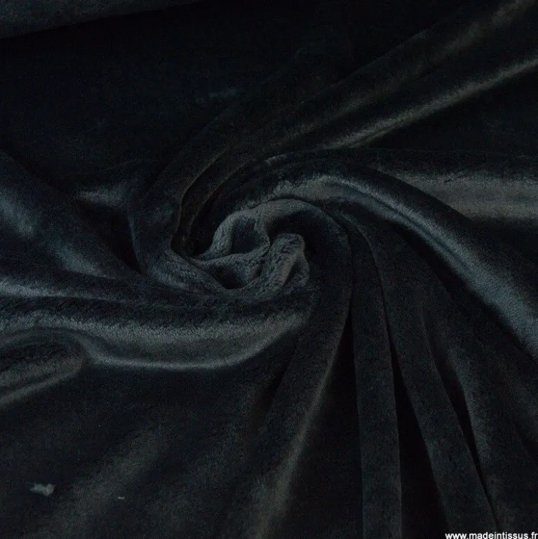 Tissu doudou ultra doux, lourd, noir