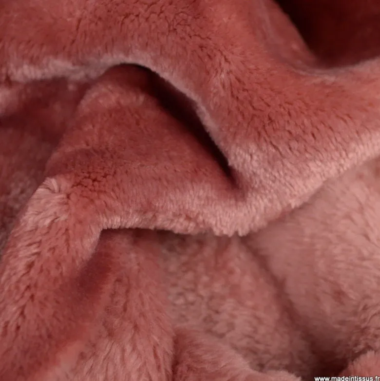 Tissu doudou ultra doux, lourd coloris Marsala - oeko tex