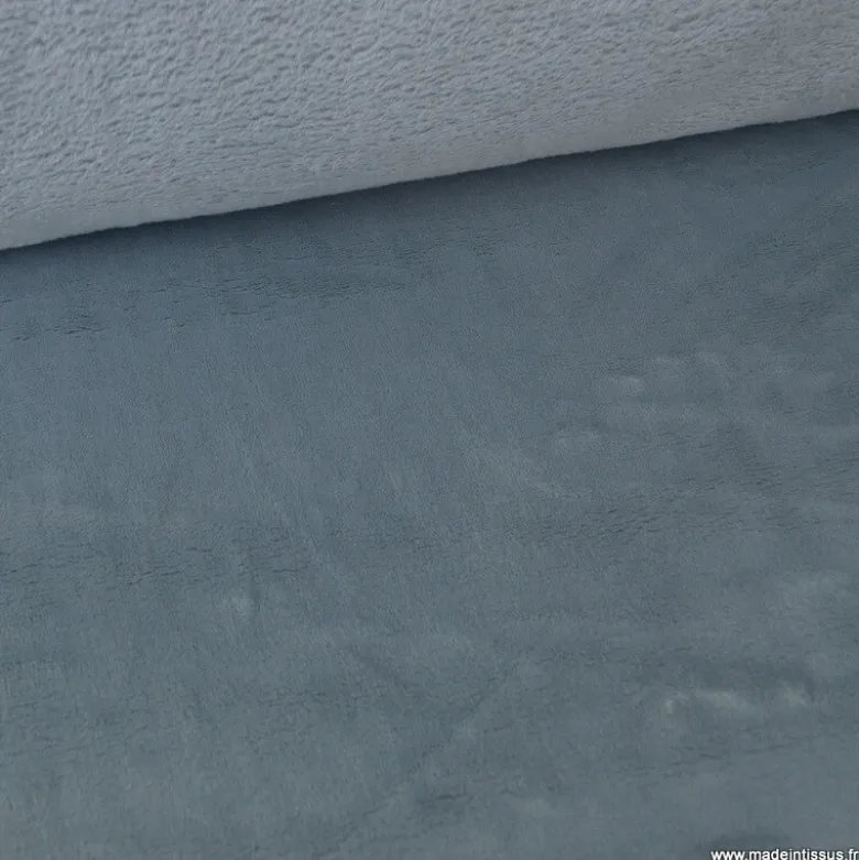 Tissu doudou ultra doux, moelleux et lourd coloris Gris perle - oeko tex