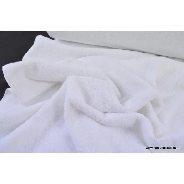 Tissu Eponge Balneo 100% coton blanc - OEKO TEX