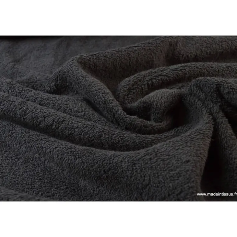 Tissu Eponge Balneo 100%coton Gris Ardoise - OEKO TEX