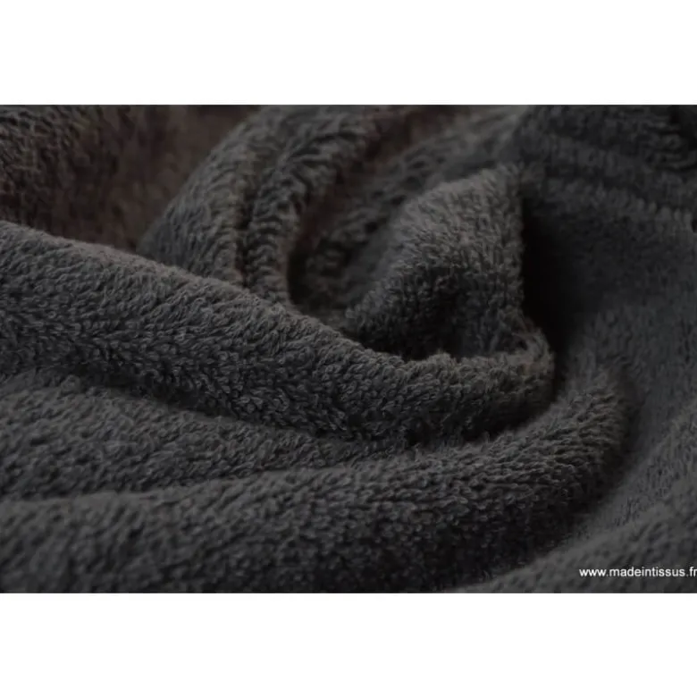 Tissu Eponge Balneo 100%coton Gris Ardoise - OEKO TEX