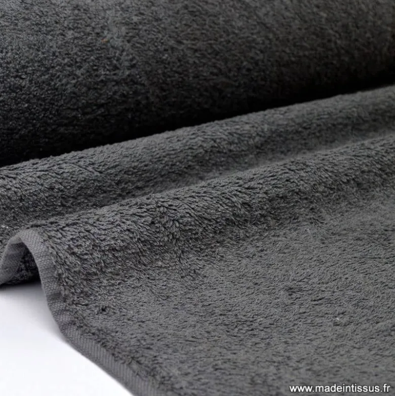 Tissu Eponge Balneo 100%coton Gris Ardoise - OEKO TEX