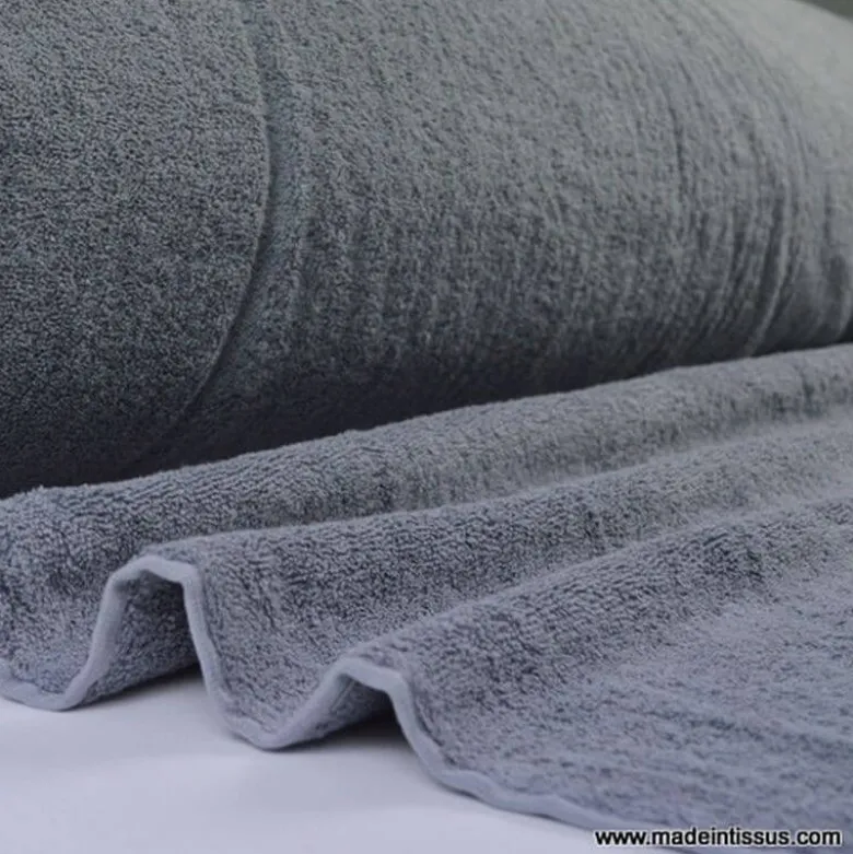 Tissu Eponge Balneo 100% coton gris anthracite - OEKO TEX