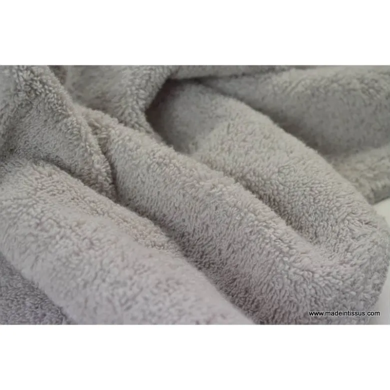 Tissu Eponge Balneo 100% coton gris - OEKO TEX