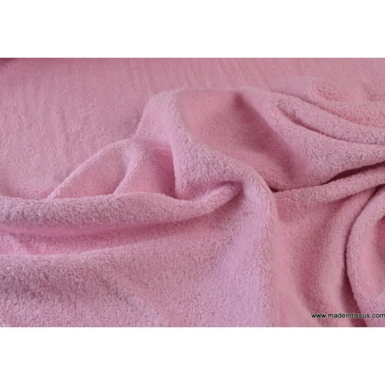 Tissu Eponge Balneo 100% coton rose- OEKO TEX