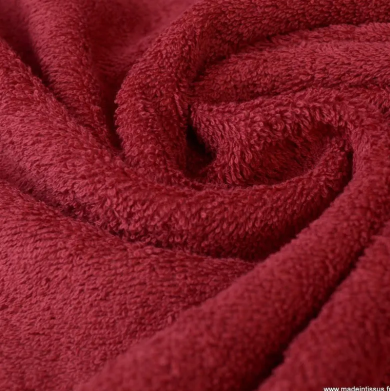 Tissu Eponge Balneo 100% coton Rouge Hermes - OEKO TEX