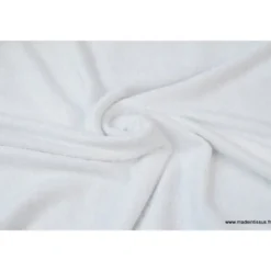 Tissu Eponge de bambou double face blanc - OEKO TEX