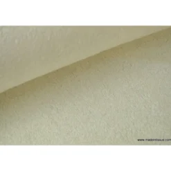 Tissu Eponge de bambou double face indemaillable ivoire. - OEKO TEX