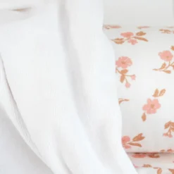 Tissu Eponge de coton monoface Alina motif fleurs fond écru
