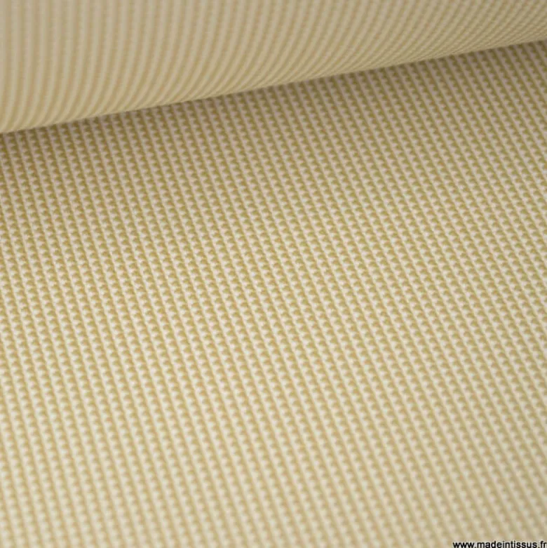 Tissu extérieur polypro fantaisie Blanc & Beige
