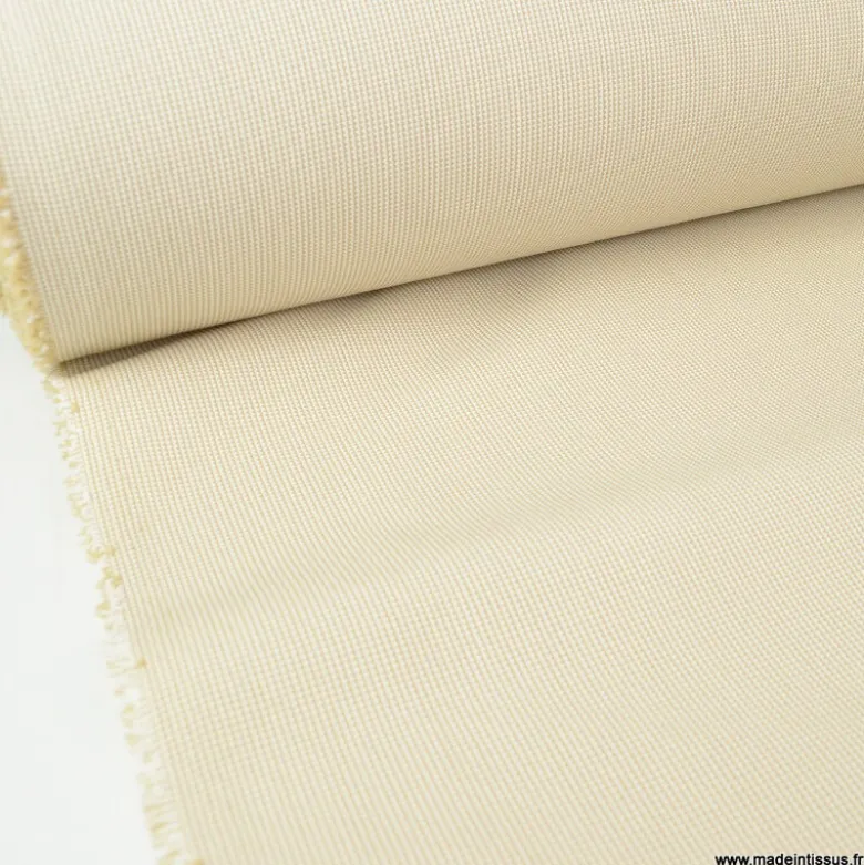 Tissu extérieur polypro fantaisie Blanc & Beige