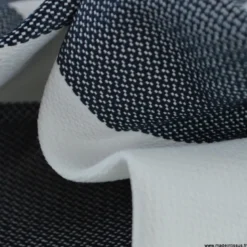 Tissu extérieur rayé Ponant bleu – Déperlant & résistant UV - Grande largeur