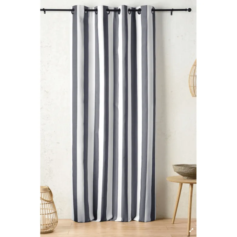 Tissu extérieur rayé Ponant bleu – Déperlant & résistant UV - Grande largeur