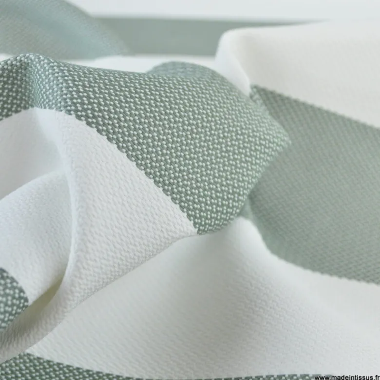 Tissu extérieur rayé Ponant – Déperlant & résistant UV - Grande largeur