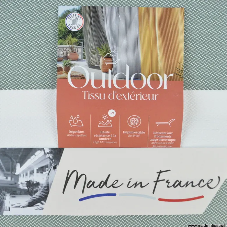 Tissu extérieur rayé Ponant – Déperlant & résistant UV - Grande largeur