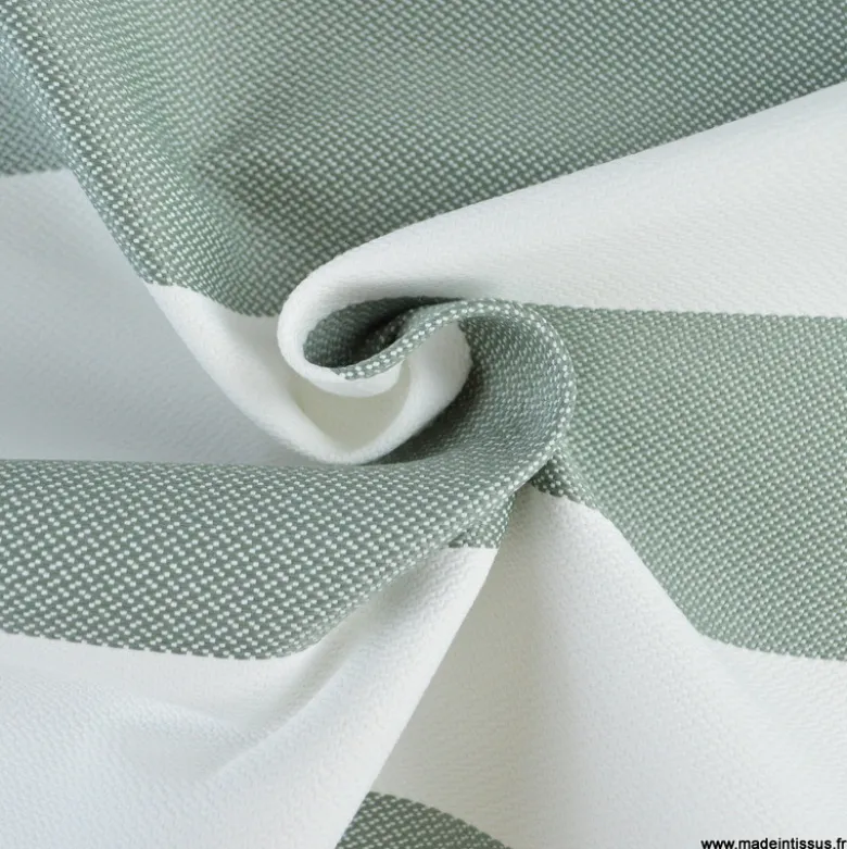 Tissu extérieur rayé Ponant – Déperlant & résistant UV - Grande largeur