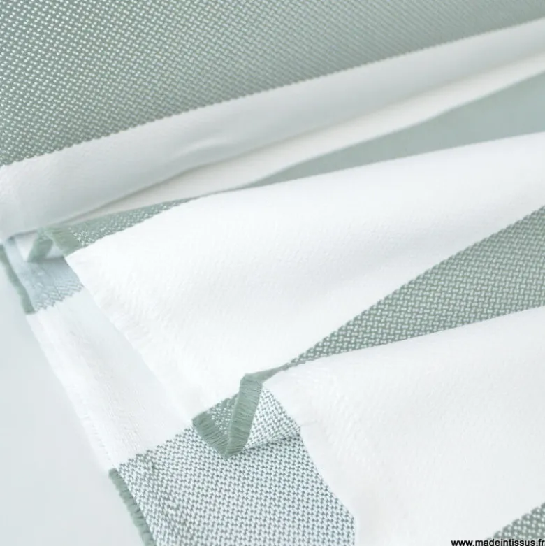 Tissu extérieur rayé Ponant – Déperlant & résistant UV - Grande largeur