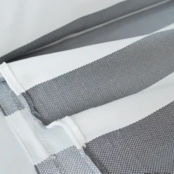 Tissu extérieur rayé Ponant Gris – Déperlant & résistant UV - Grande largeur