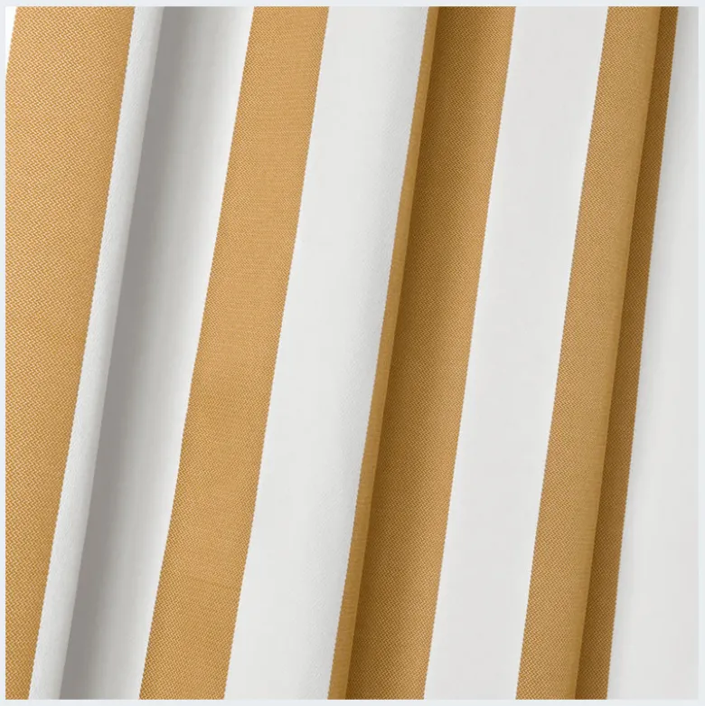 Tissu extérieur rayé Ponant Ocre – Déperlant & résistant UV - Grande largeur