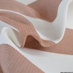 Tissu extérieur rayé Ponant terracotta – Déperlant & résistant UV - Grande largeur