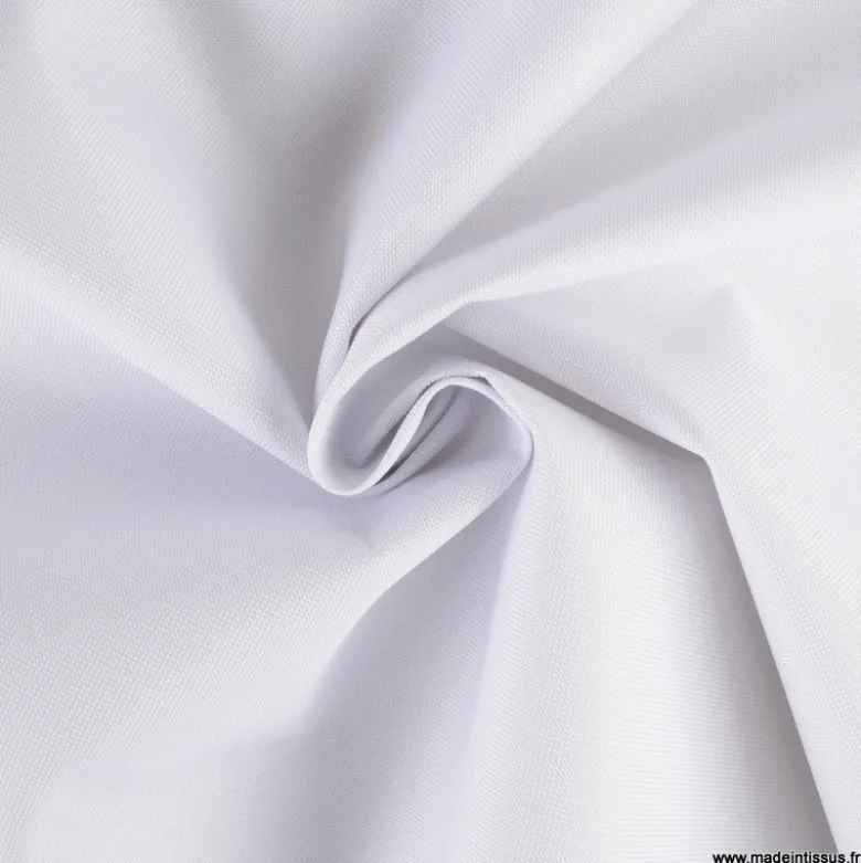 Tissu extérieur étanche blanc enduit PVC
