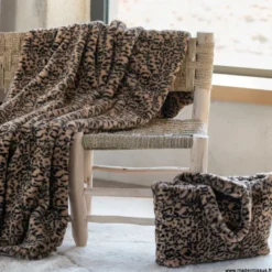 Tissu fausse fourrure bengal beige noir