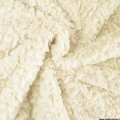 Tissu fausse fourrure blanc cassé