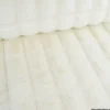 Tissu fausse fourrure carreau Pelissa - Blanc cassé