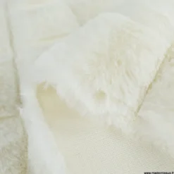 Tissu fausse fourrure carreau Pelissa - Blanc cassé