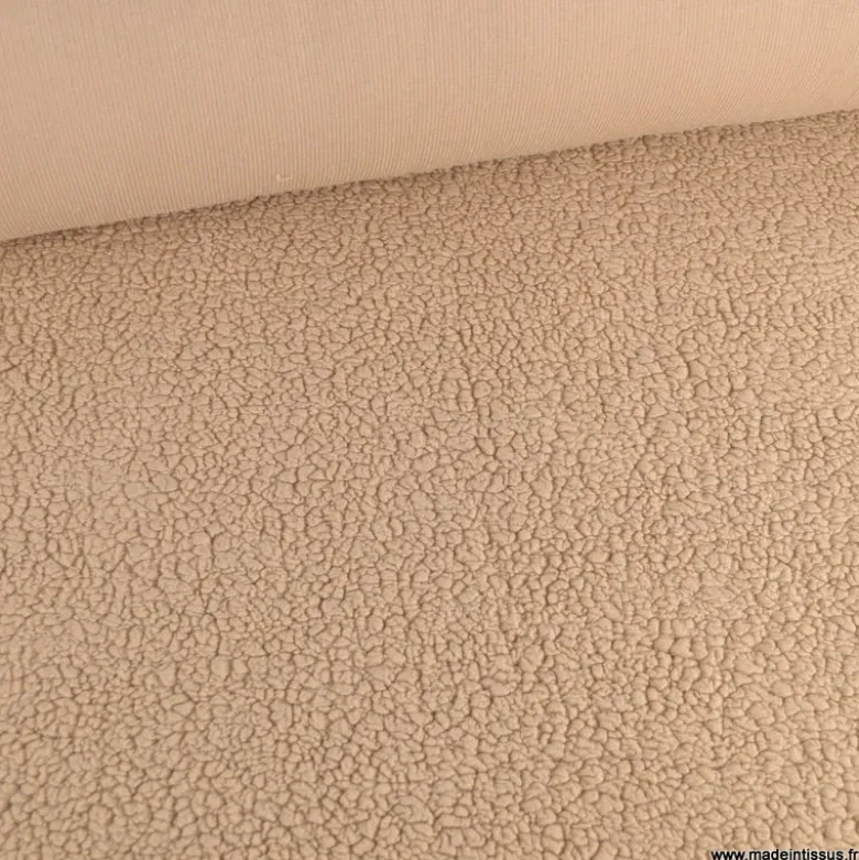 Tissu Fausse Fourrure maille SHERPA OURSON, exclusivité made in tissus - OEKO TEX