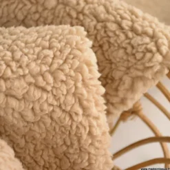 Tissu Fausse Fourrure maille SHERPA OURSON, exclusivité made in tissus - OEKO TEX