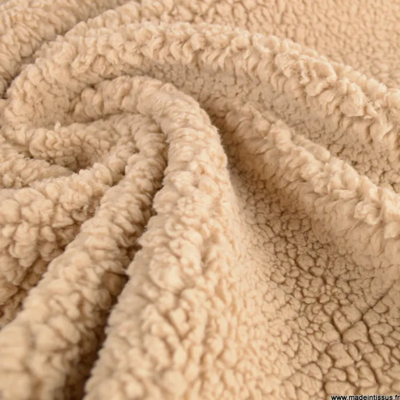 Tissu Fausse Fourrure maille SHERPA OURSON, exclusivité made in tissus - OEKO TEX