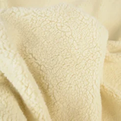 Tissu Fausse Fourrure maille SHERPA ECRU, exclusivité made in tissus - OEKO TEX