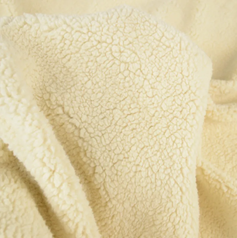 Tissu Fausse Fourrure maille SHERPA ECRU, exclusivité made in tissus - OEKO TEX